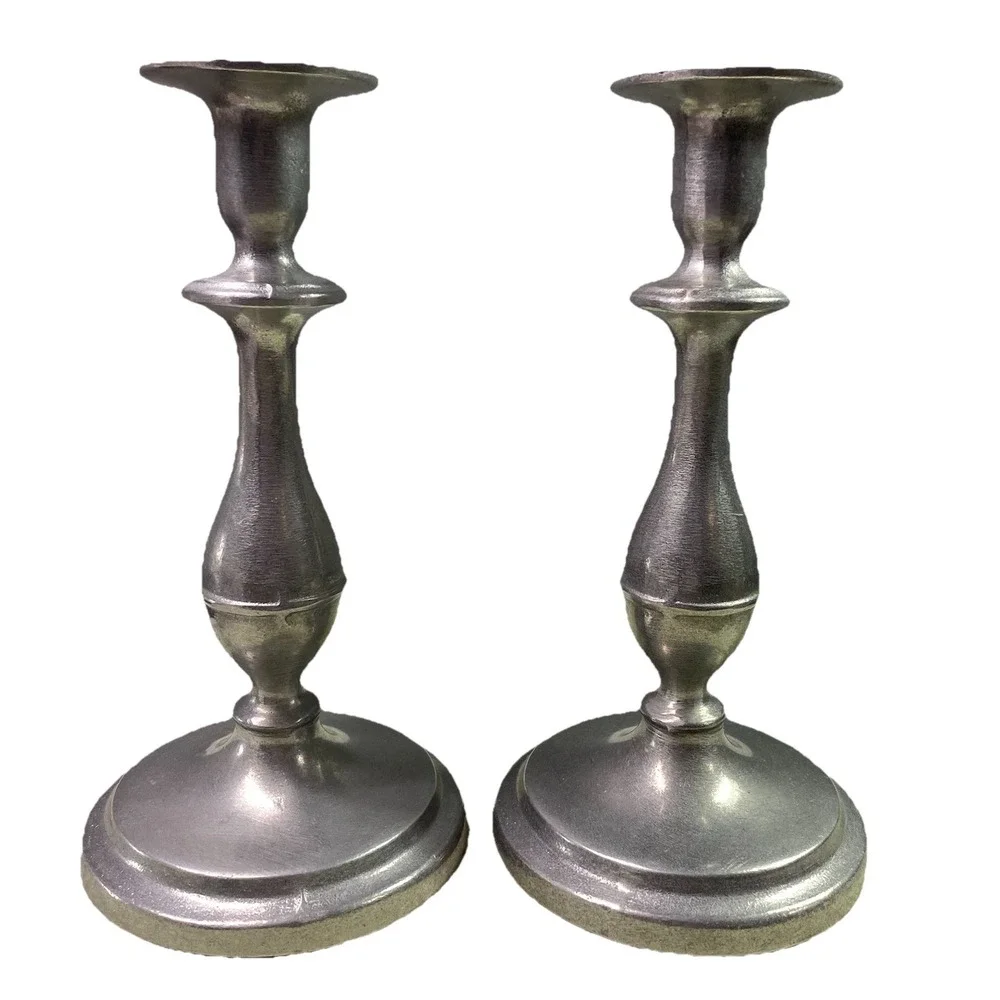 Wilton Armetale RW Pewter Pair of 2 Candlestick‎ Holders 9